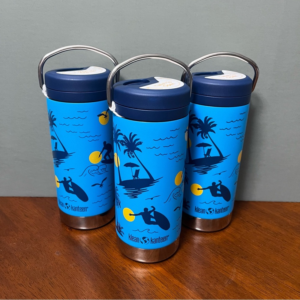 Klean Kanteen Blue Kids Water Bottle NWT 12oz (All 3)